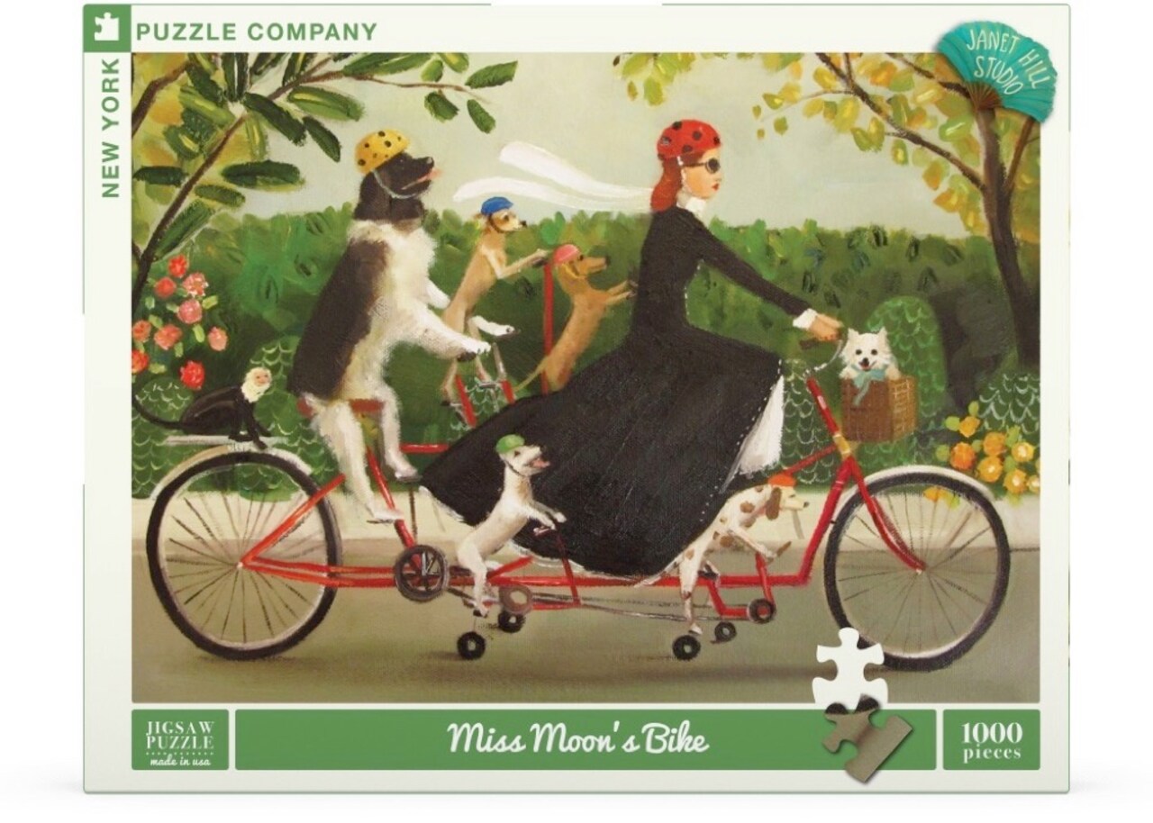 New York Puzzle Company Miss Moon's Bike 1000 Piece Piece Jigsaw Puzzle